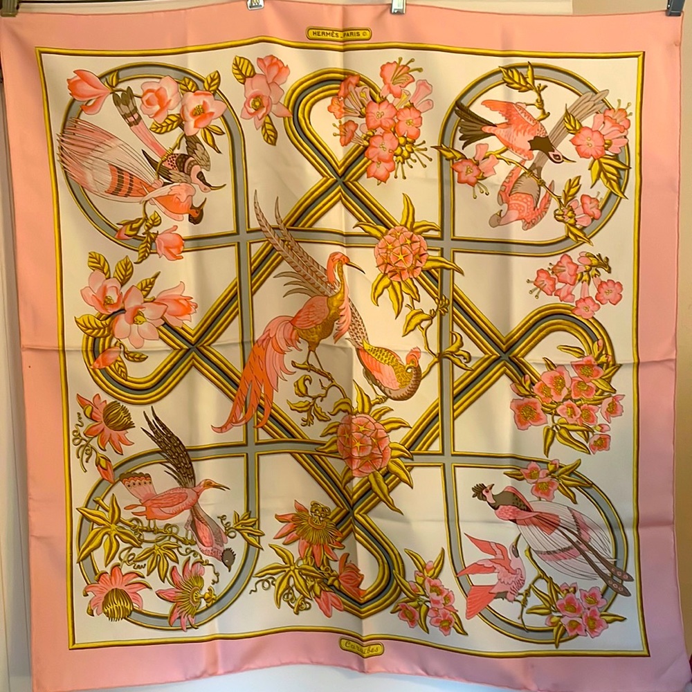Hermes Caraibes Pink Scarf